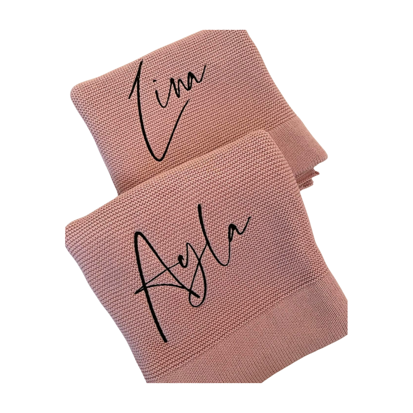 Personalised Knit Blanket - Dusty Pink