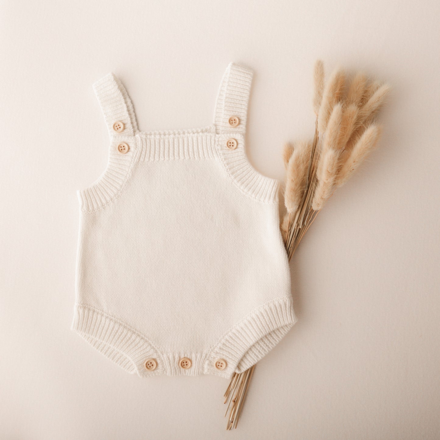 Knit Romper- Milk