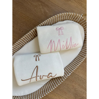 Bow Personalised Baby Blanket