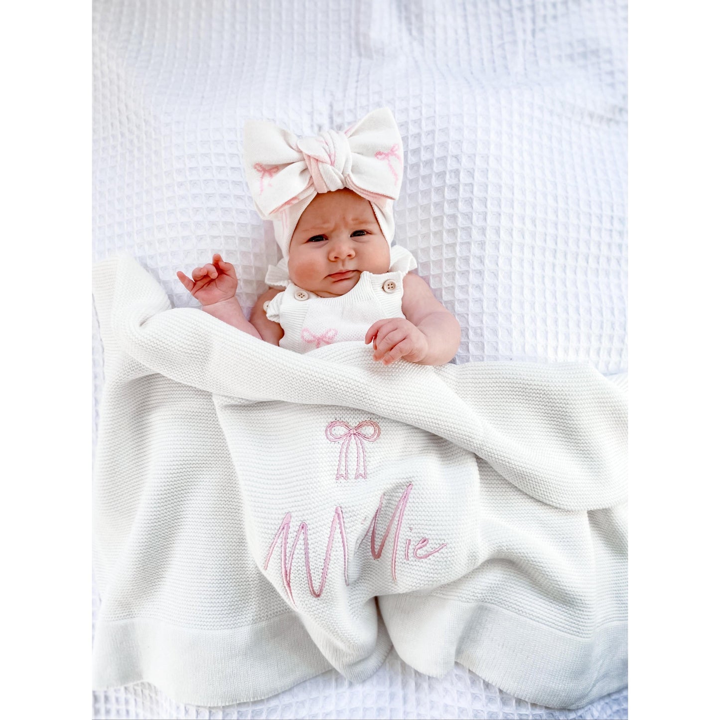 Bow Personalised Baby Blanket