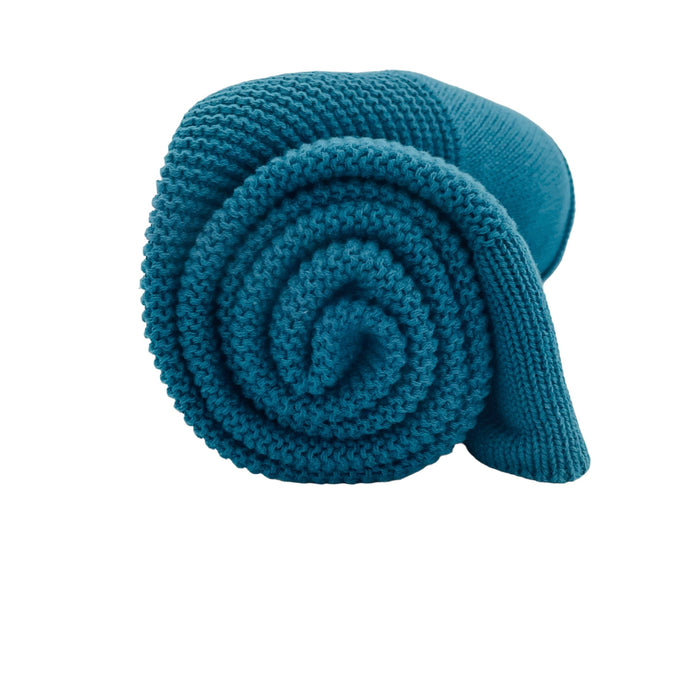 Personalised Knit Blanket - Ocean Teal