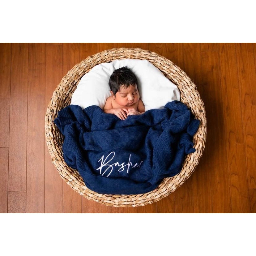 Navy blue baby best sale blanket