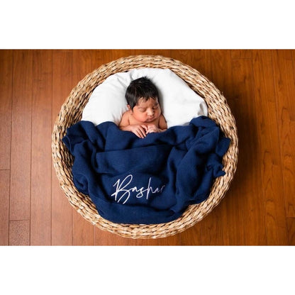 navy blue baby blanket