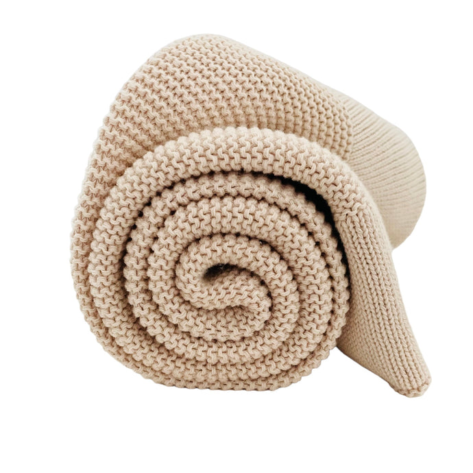 Personalised Knit Blanket - Oatmeal